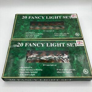 2 Pack Vintage Amber Color Bell Shaped Christmas Lights